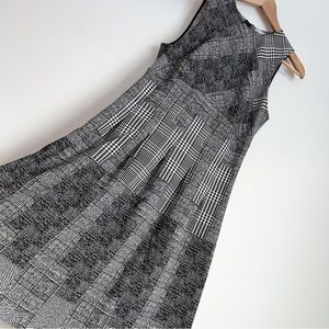 H&M grey plaid tartan mix skater dress